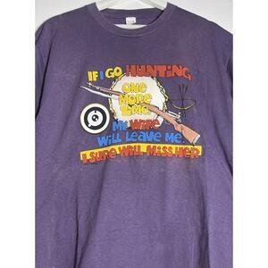 Vintage 90s Hunter humor graphic Single Stitch t-shirt Size XL If I Go Hunting